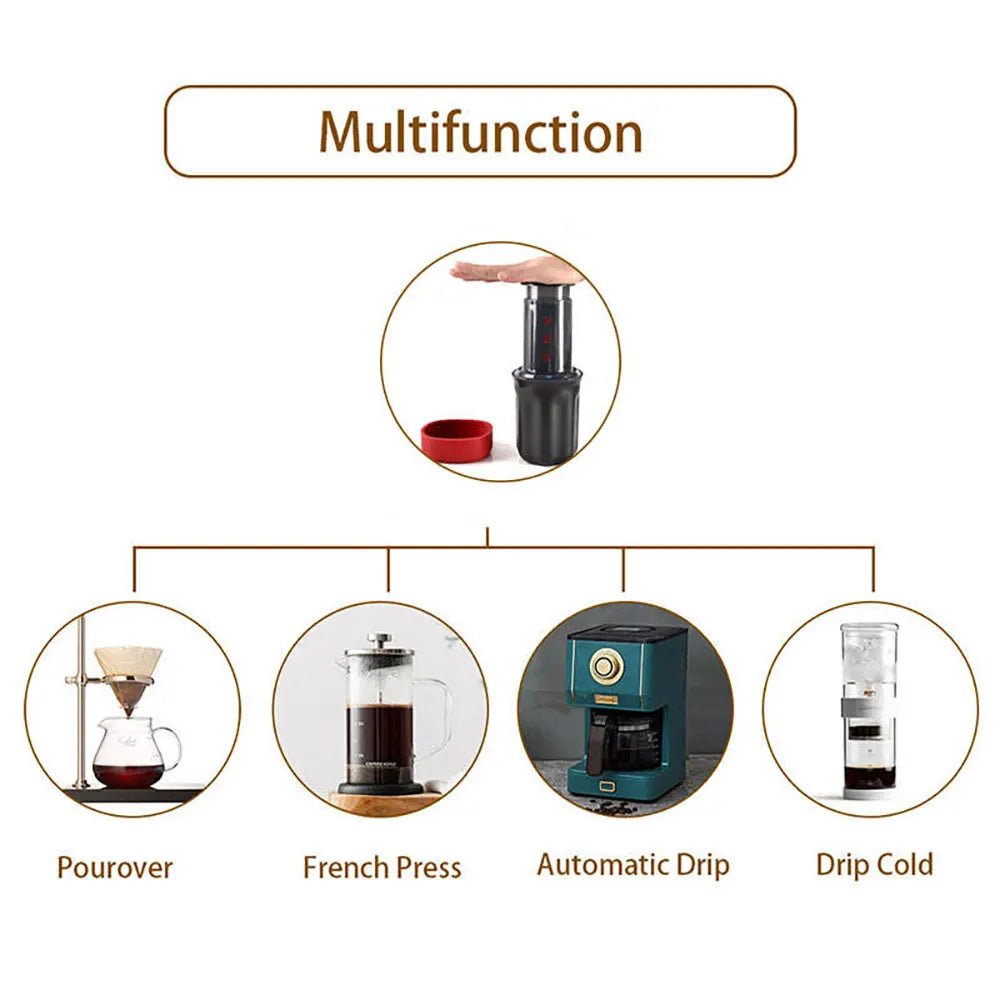 250ml Espresso Coffee Maker Machine, Portable Cafe French Press Coffee Pot - Coffeio Store