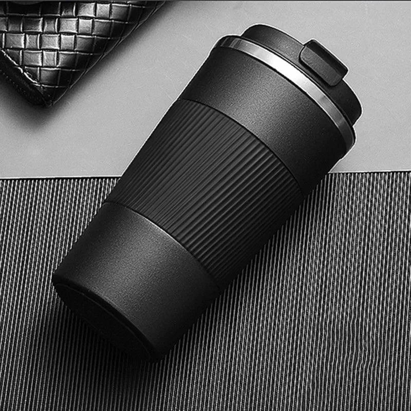 380ml/510ml Double Stainless Steel Coffee Thermos Mug with Non-Slip Case - Coffeio Store