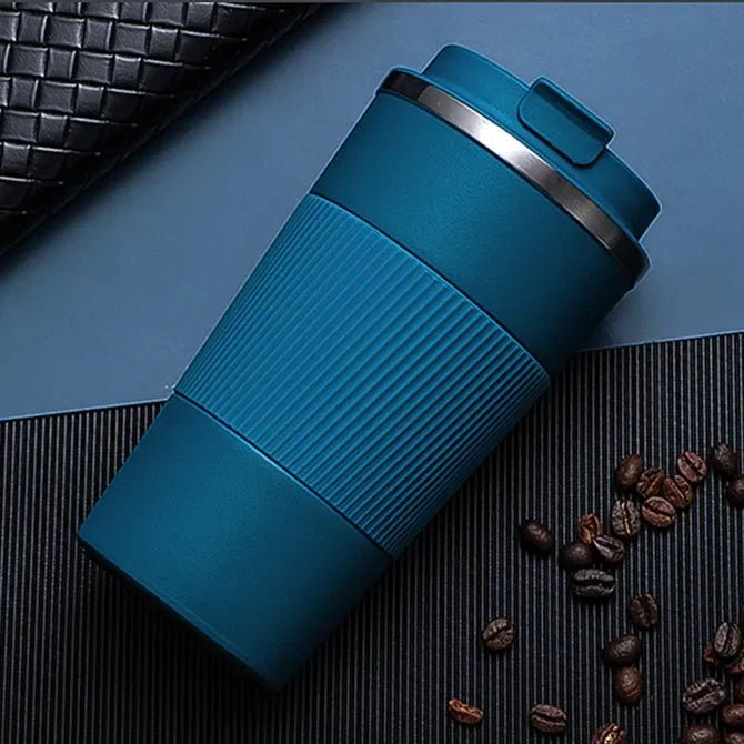 380ml/510ml Double Stainless Steel Coffee Thermos Mug with Non-Slip Case - Coffeio Store