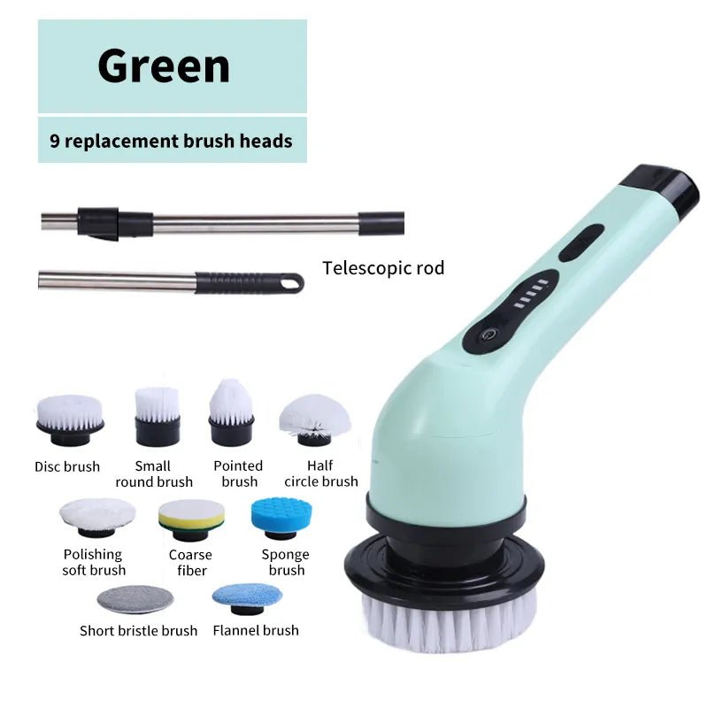 9-in-1 Electric Cleaning Brush, Spin Cleaning Scrubber, Electric Cleaning Tools - Coffeio Store