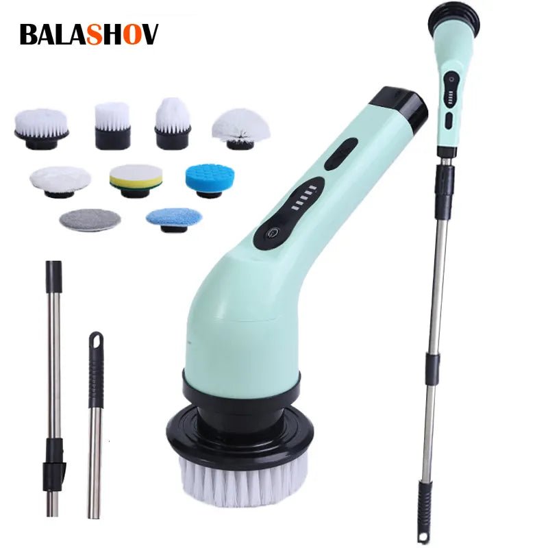 9-in-1 Electric Cleaning Brush, Spin Cleaning Scrubber, Electric Cleaning Tools - Coffeio Store