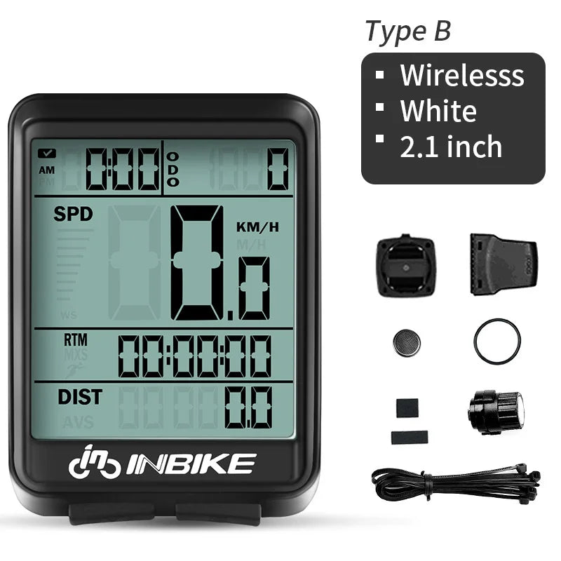 INBIKE 2.8 Inch Bicycle Computer Odometer Speedometer Wireless Wired Rainproof - Coffeio Store