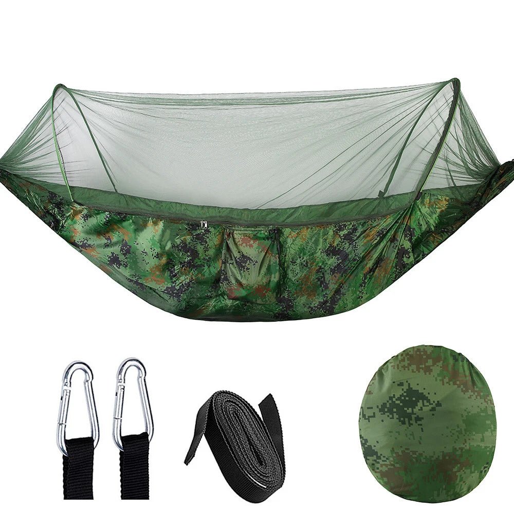 Automatic Quick - Opening Mosquito Net Outdoor Camping Pole Hammock - Coffeio Store