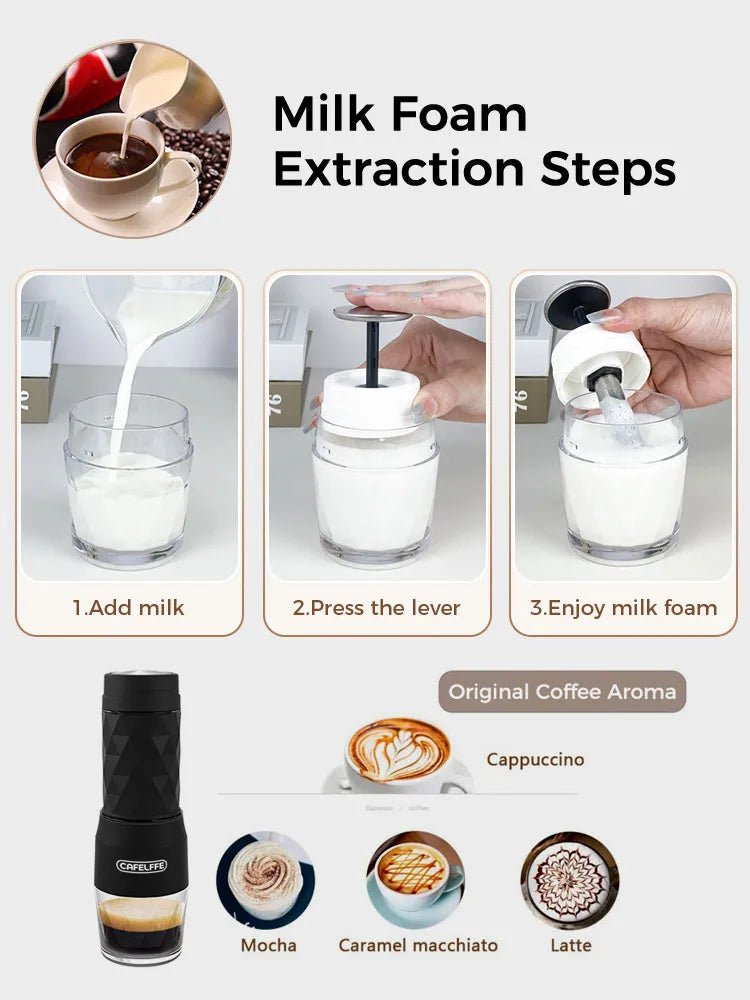 Cafelffe 3 in 1 Manual Portable Coffee Espresso Machine - Coffeio Store