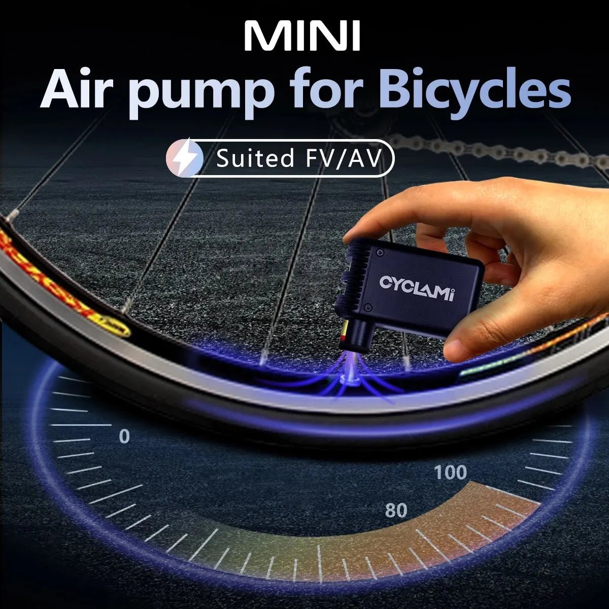 CYCLAMI Mini Electric Air Pump Portable Bicycle Cordless Inflator - Coffeio Store