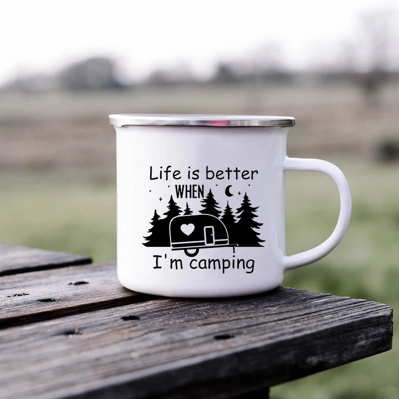 Enamel Camping Mugs Adventure Outdoors Travel - Coffeio Store