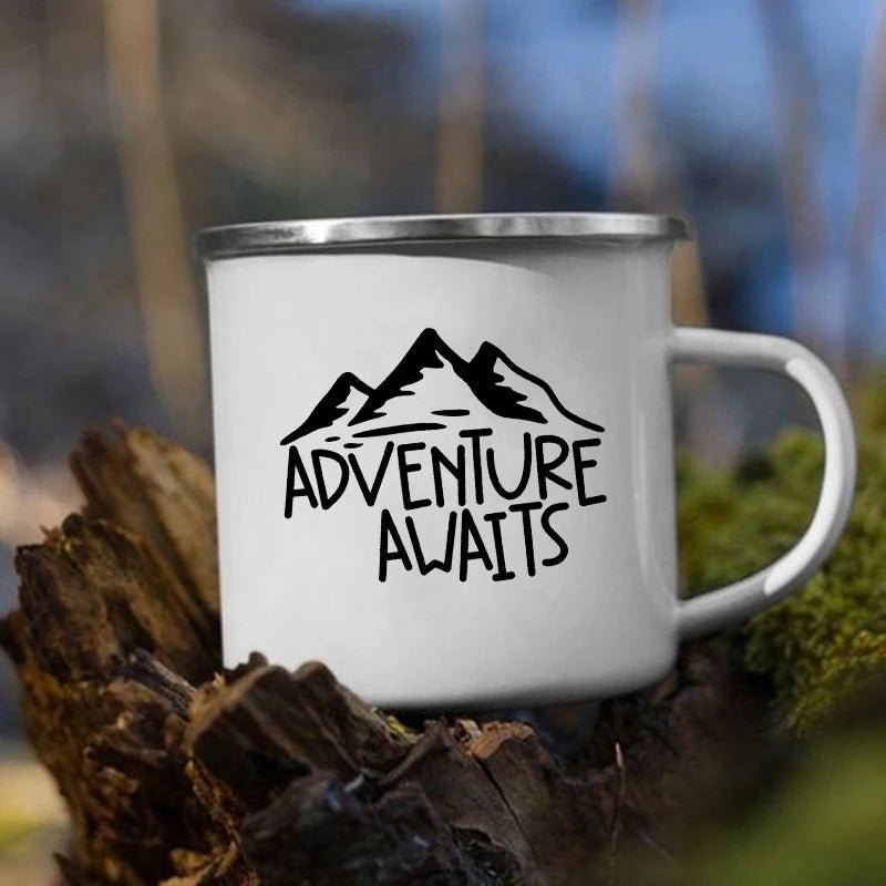 Enamel Camping Mugs Adventure Outdoors Travel - Coffeio Store