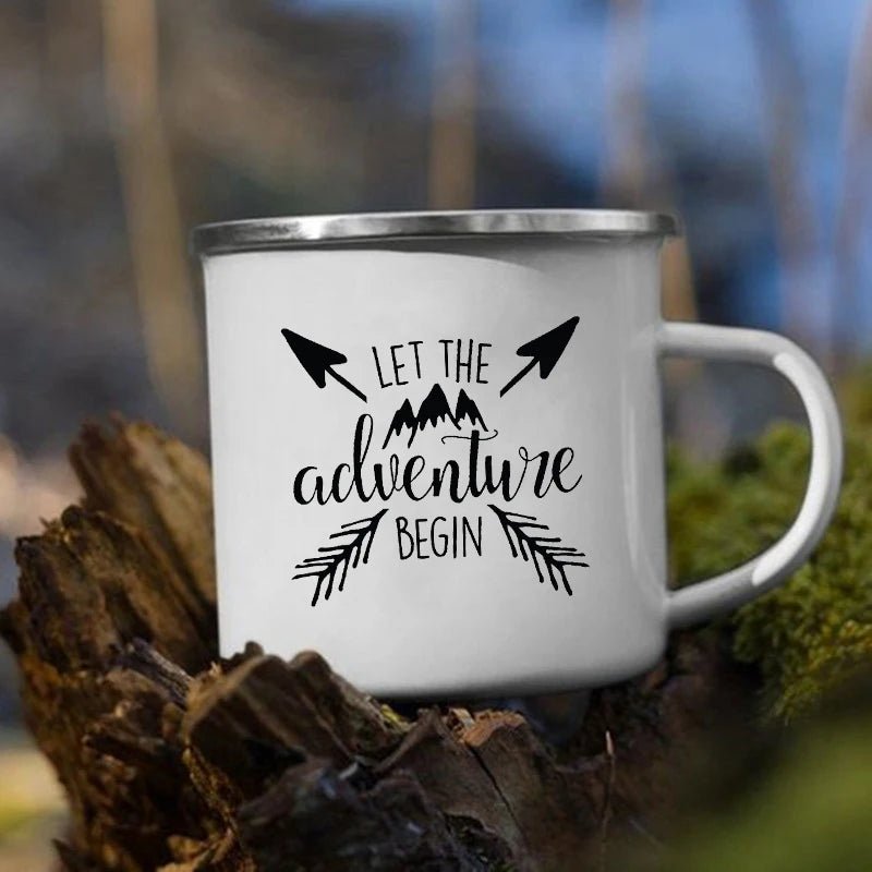 Enamel Camping Mugs Adventure Outdoors Travel - Coffeio Store