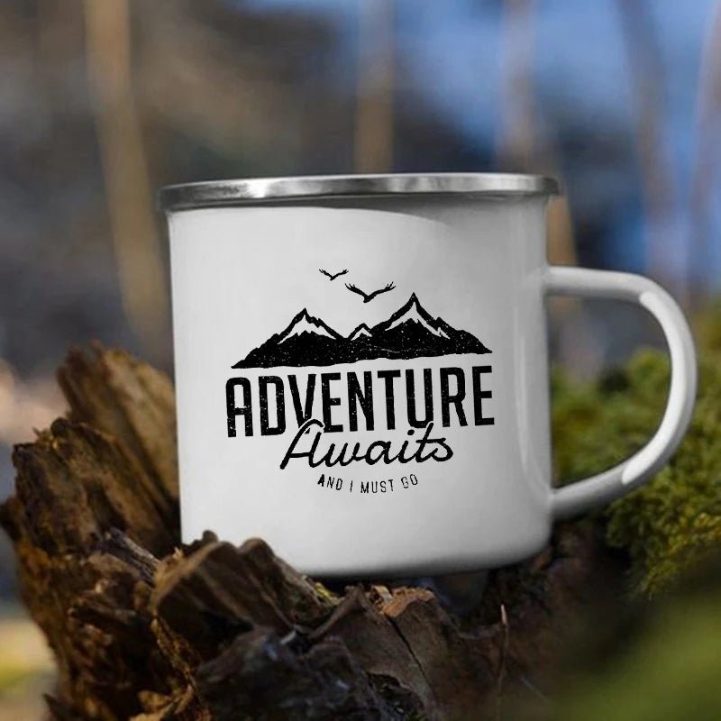 Enamel Camping Mugs Adventure Outdoors Travel - Coffeio Store