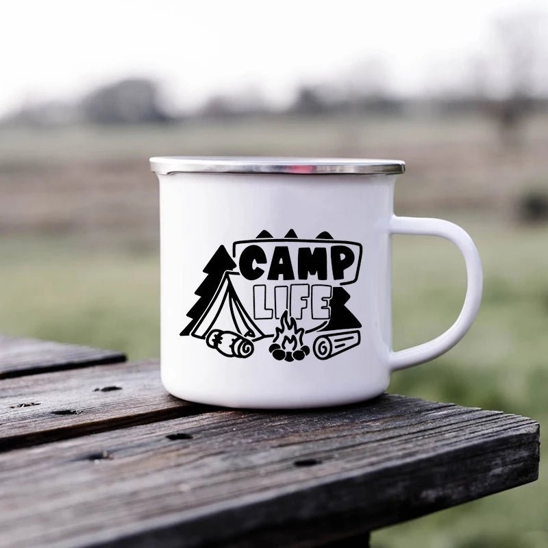 Enamel Camping Mugs Adventure Outdoors Travel - Coffeio Store