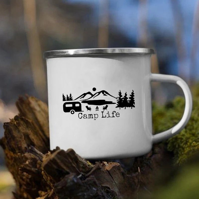 Enamel Camping Mugs Adventure Outdoors Travel - Coffeio Store