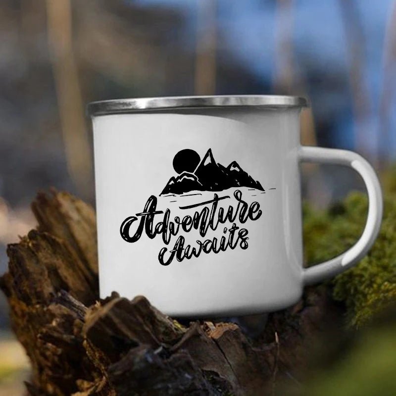 Enamel Camping Mugs Adventure Outdoors Travel - Coffeio Store