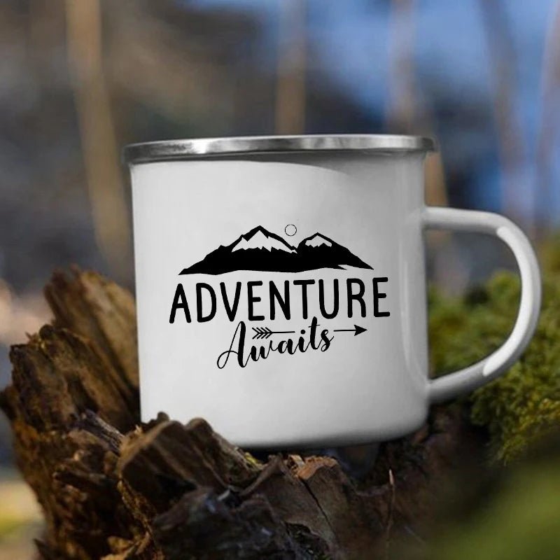 Enamel Camping Mugs Adventure Outdoors Travel - Coffeio Store