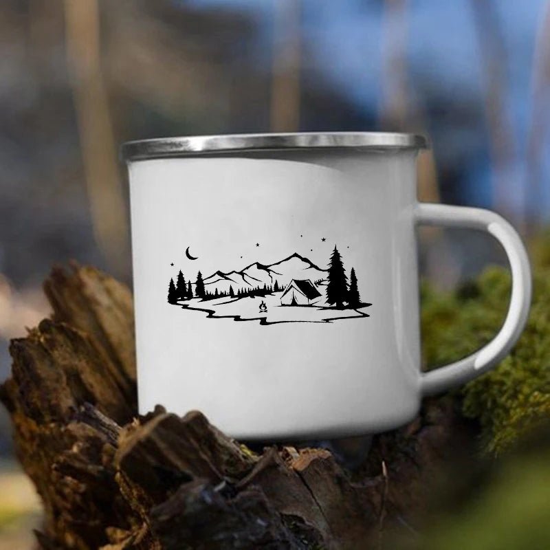 Enamel Camping Mugs Adventure Outdoors Travel - Coffeio Store