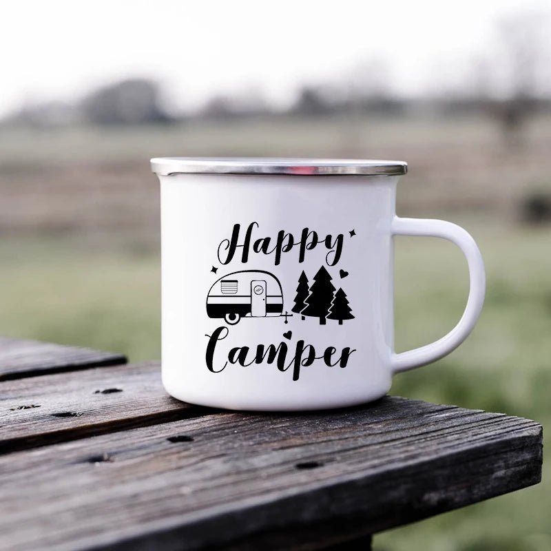 Enamel Camping Mugs Adventure Outdoors Travel - Coffeio Store