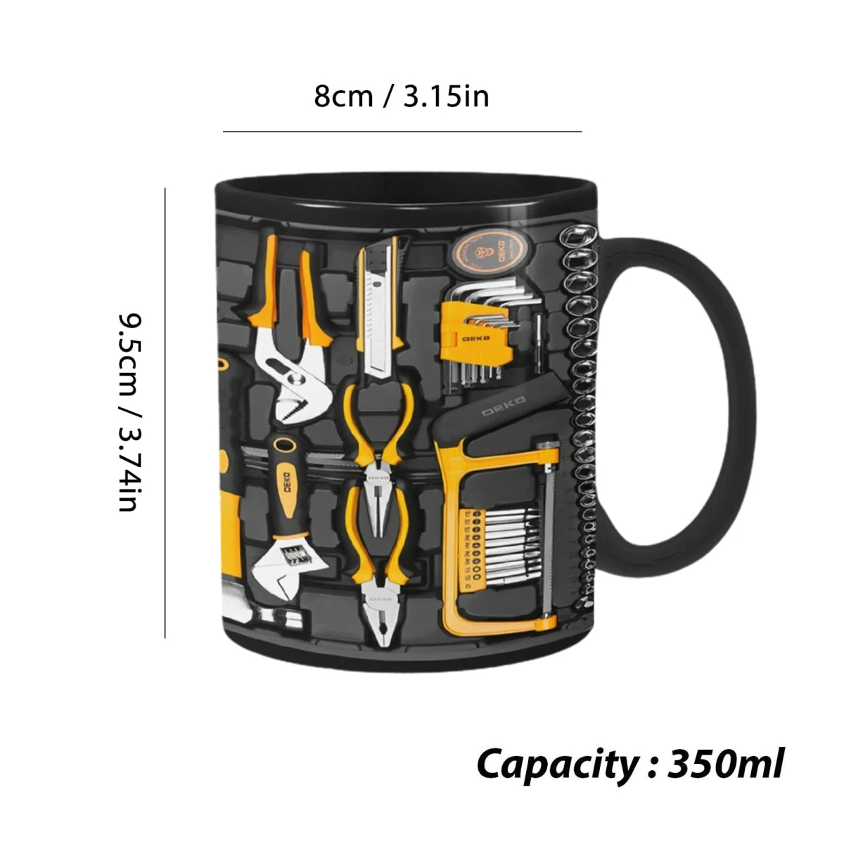 Mechanic Ceramic Black Coffee Tea Mug Cup for Mechanics Toolbox - Coffeio Store