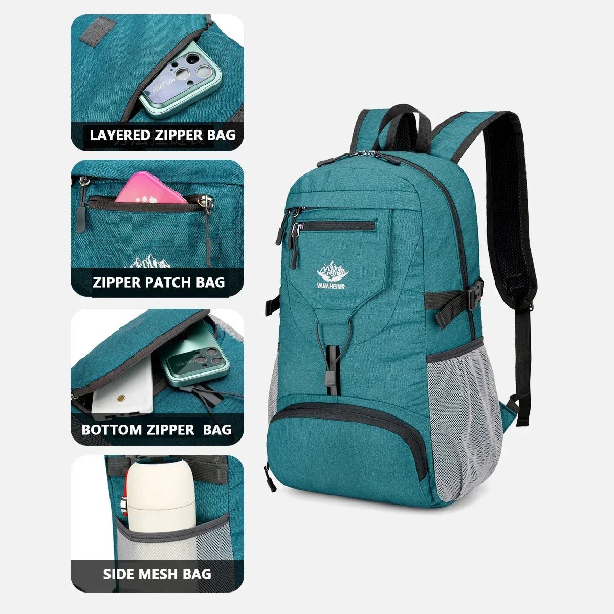 Outdoor Travel Backpack Lightweight Folding Waterproof Material - Coffeio Store