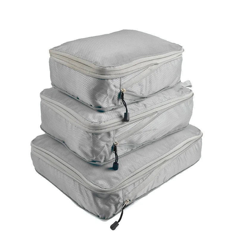 Set/3 pieces Compressible Packing Travel Storage Bags Cubes Waterproof - Coffeio Store
