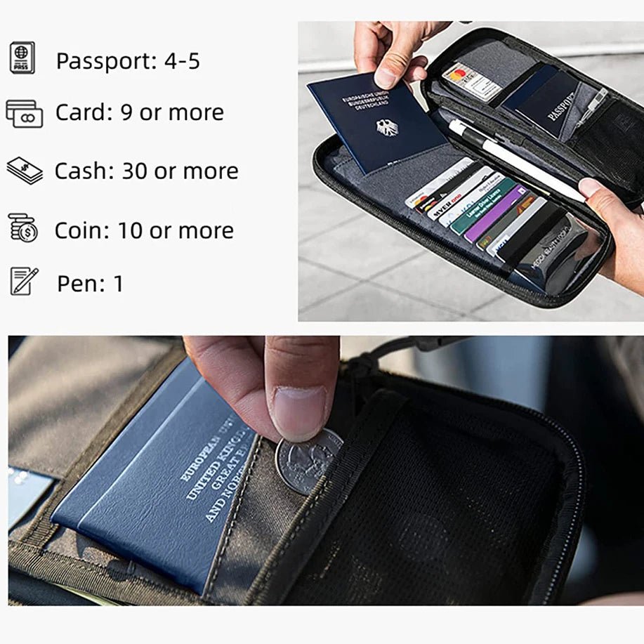 Travel Gadgets Document Cover Folder Organizer for Family Passport Card Protector - Coffeio Store