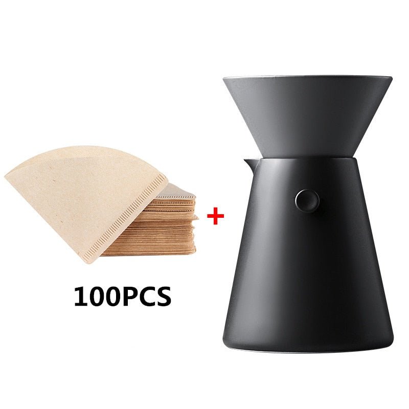 1-4 Cups Ceramic Coffee Dripper Set Filter Cup Permanent Pour Over Coffee Maker & Separate Stand for Filter - Coffeio.store