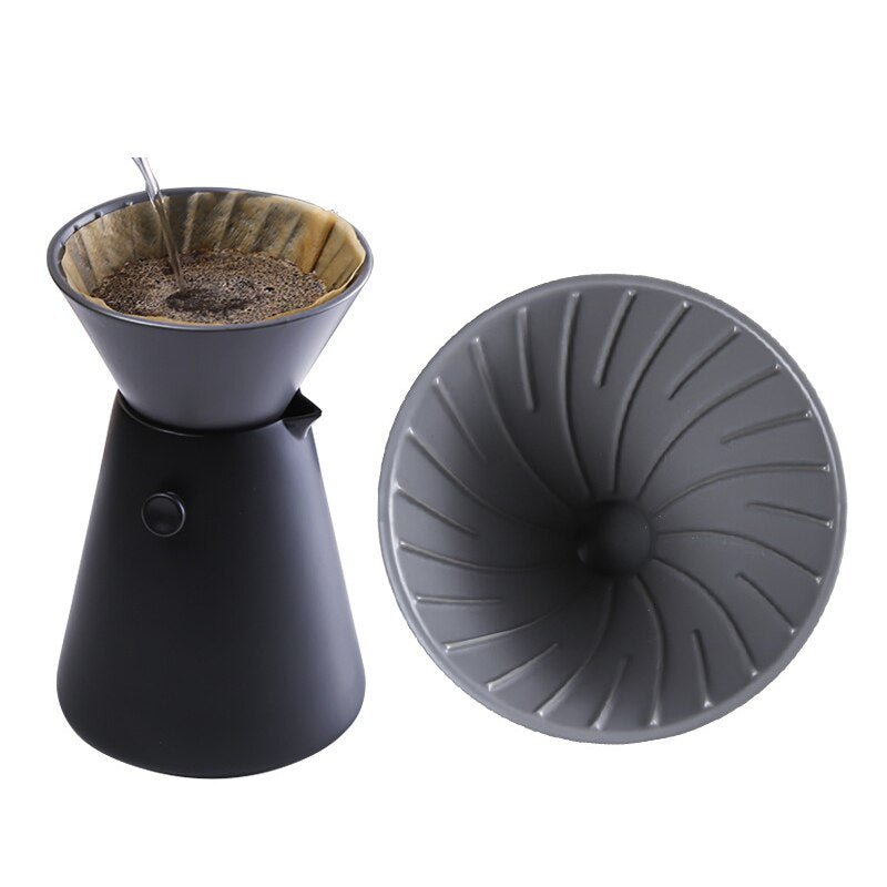 1-4 Cups Ceramic Coffee Dripper Set Filter Cup Permanent Pour Over Coffee Maker & Separate Stand for Filter - Coffeio.store