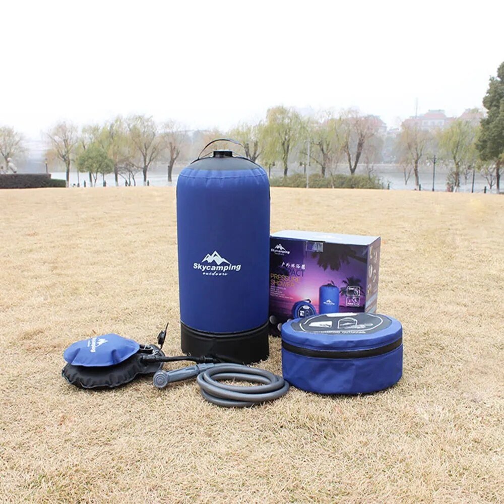 11L PVC Outdoor Inflatable Shower Pressure Water Bag Portable for Travel & Camping - Coffeio Store