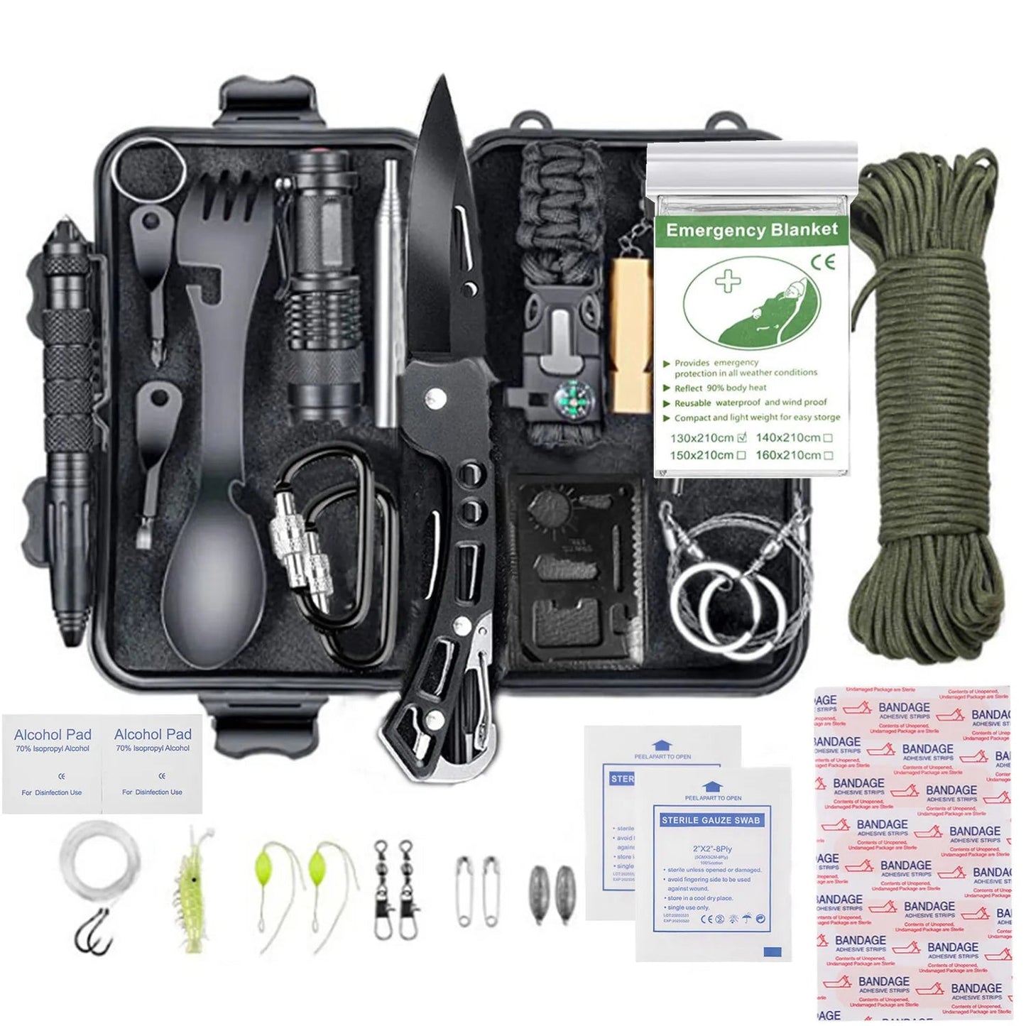19 IN 1 Survival Kit Military Outdoor Multitool Professional Camping Travel Kit - Coffeio Store