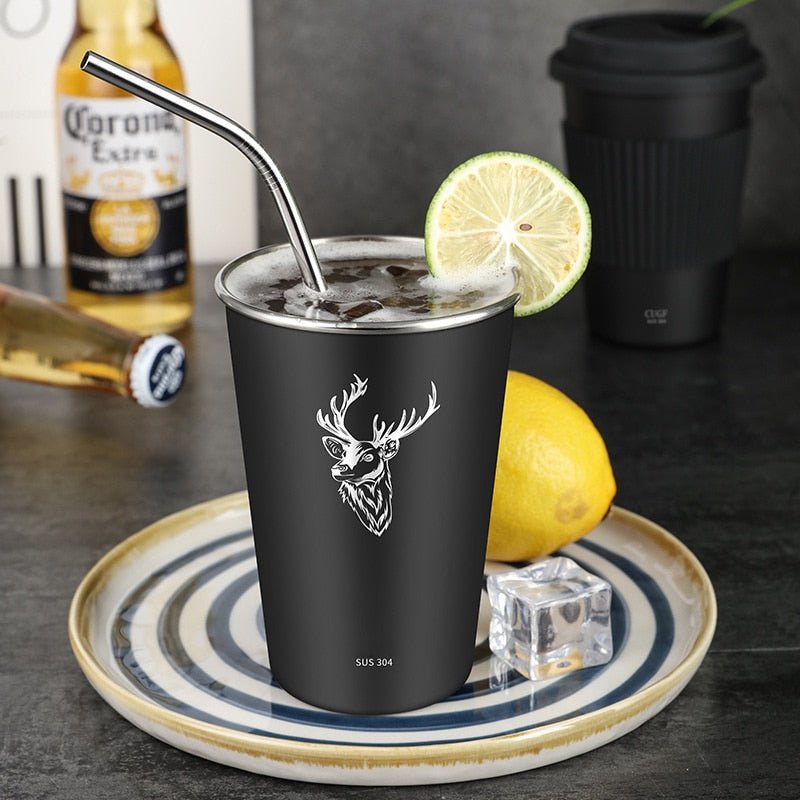 Stainless Steel Single Layer Cold Drink Glass Beer Mug Coffee Cup Mug Suitable for Home Restaurant Bar Party - Coffeio.store