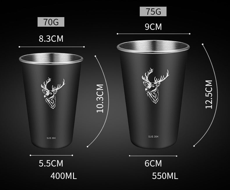 Stainless Steel Single Layer Cold Drink Glass Beer Mug Coffee Cup Mug Suitable for Home Restaurant Bar Party - Coffeio.store