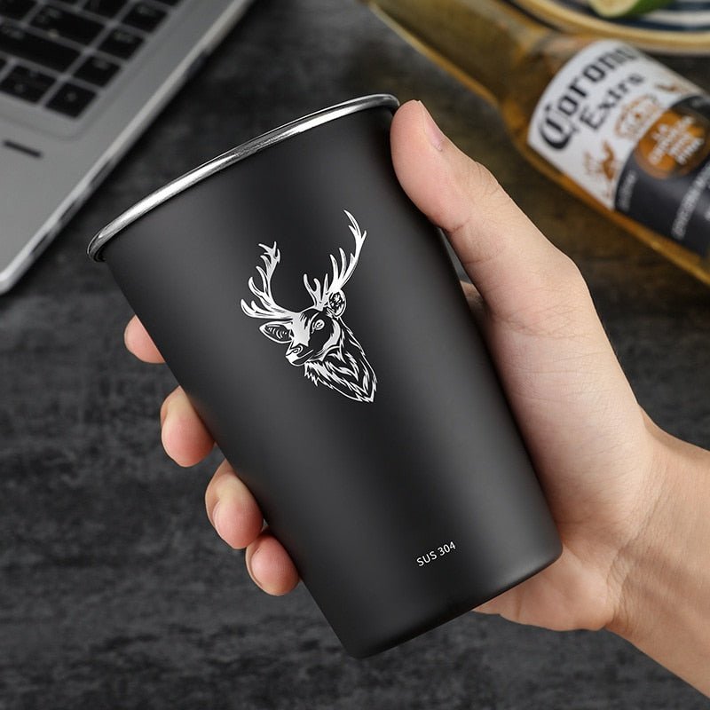 Stainless Steel Single Layer Cold Drink Glass Beer Mug Coffee Cup Mug Suitable for Home Restaurant Bar Party - Coffeio.store