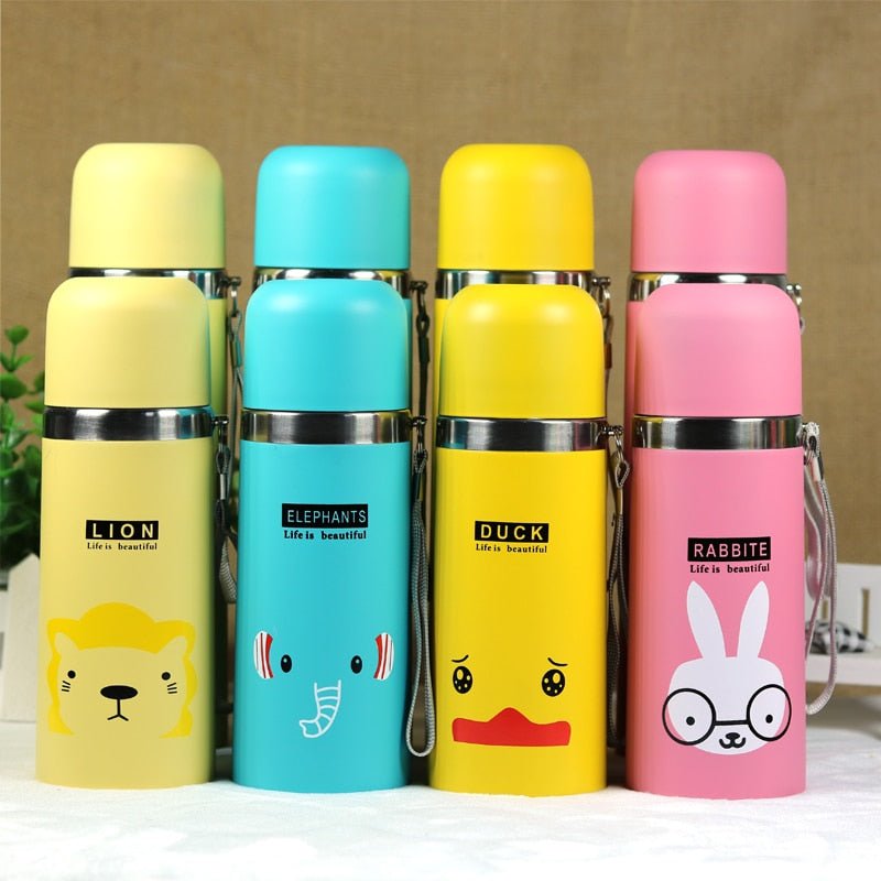 350/500ML Lovely Animal Pattern Thermos Cup for Women Kids Water Bottle Stainless Steel - Coffeio.store