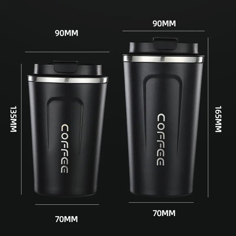 380ml/510ml Stainless Steel Coffee Thermos Mug Portable Car Vacuum Flasks Travel - Coffeio Store