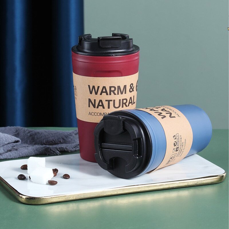 420ml Creative Plastic Mugs Coffee Drink Leak-proof Water Cup Convenient Carry Water Cup With Lid Casual Cup - Coffeio.store