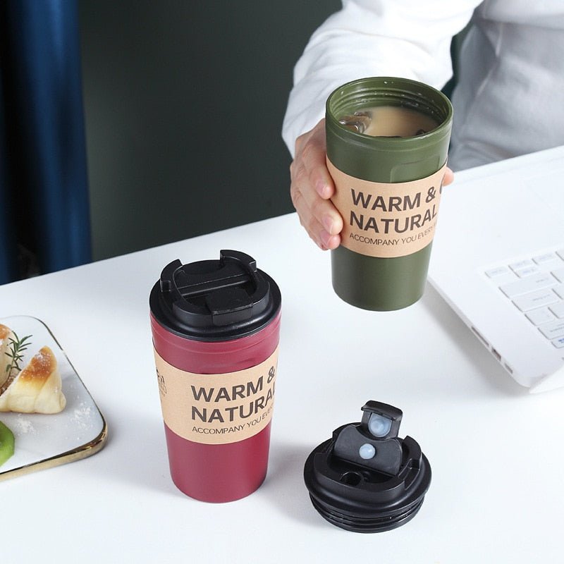 420ml Creative Plastic Mugs Coffee Drink Leak-proof Water Cup Convenient Carry Water Cup With Lid Casual Cup - Coffeio.store