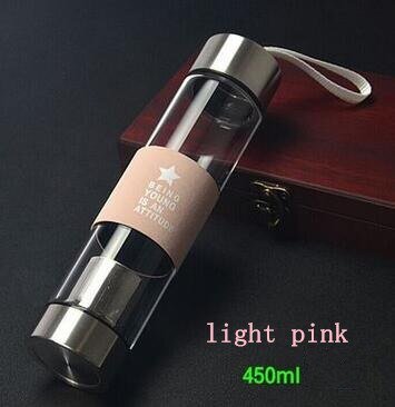 450ML High Quality Glass Water Bottle Travel with Infuser My Drinking Glass Bottle - Coffeio.store