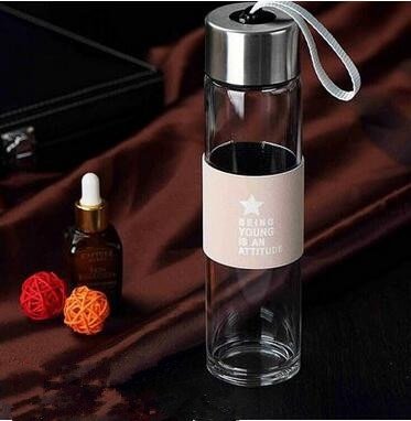 450ML High Quality Glass Water Bottle Travel with Infuser My Drinking Glass Bottle - Coffeio.store