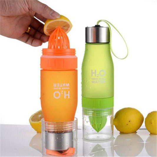 650ml Sports Bottle H20 plastic infusion bottle Outdoor Juice Lemon Portable Bike Travel - Coffeio.store