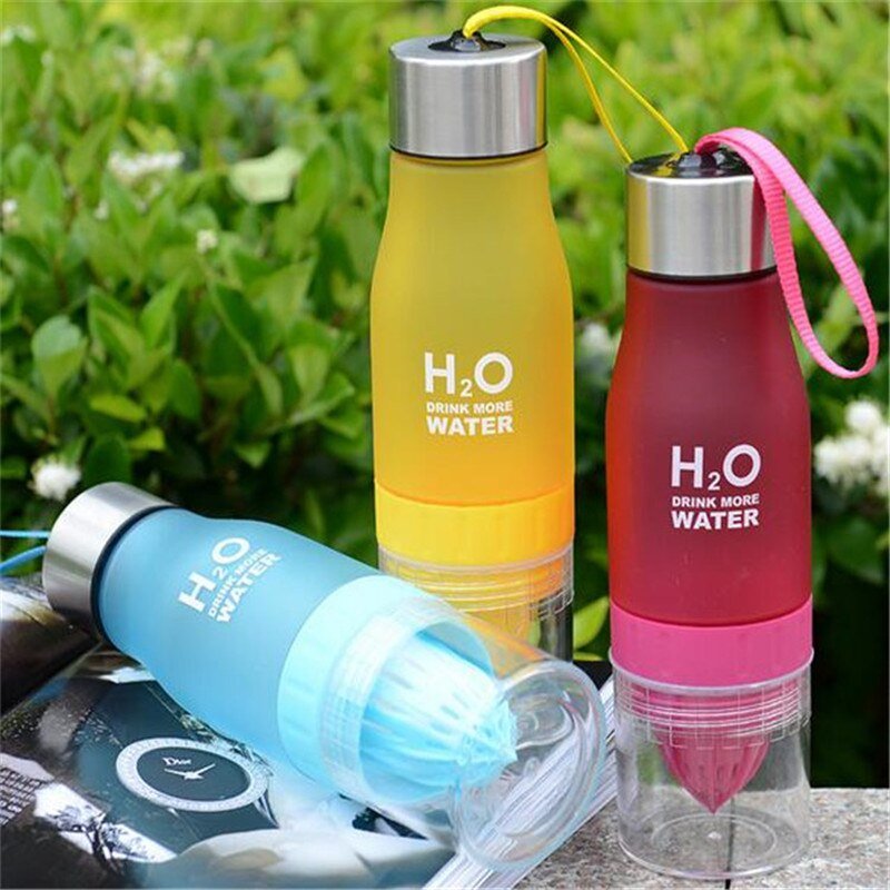 650ml Sports Bottle H20 plastic infusion bottle Outdoor Juice Lemon Portable Bike Travel - Coffeio.store