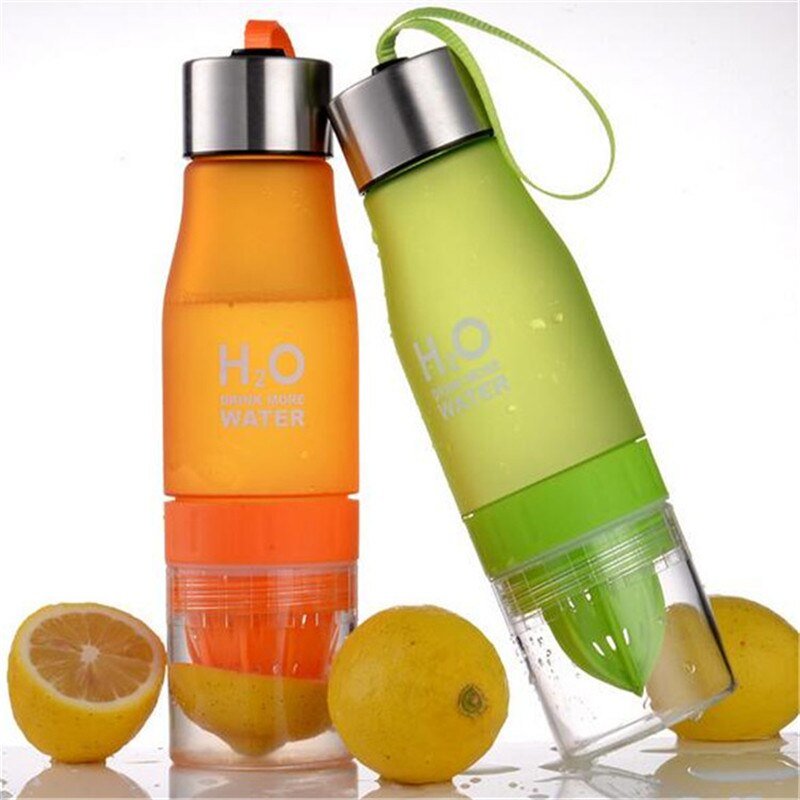 650ml Sports Bottle H20 plastic infusion bottle Outdoor Juice Lemon Portable Bike Travel - Coffeio.store