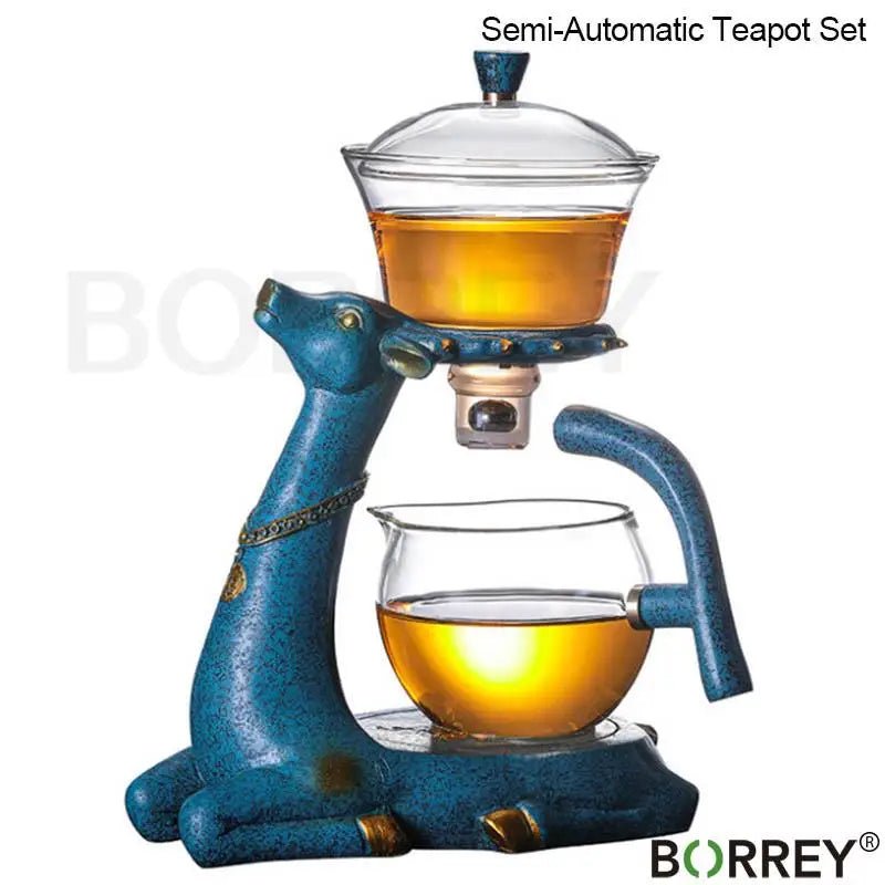 BORREY High Borosilicate Glass Teapot Turkish Drip Pot Infuser Tea Coffee Pot - Coffeio Store