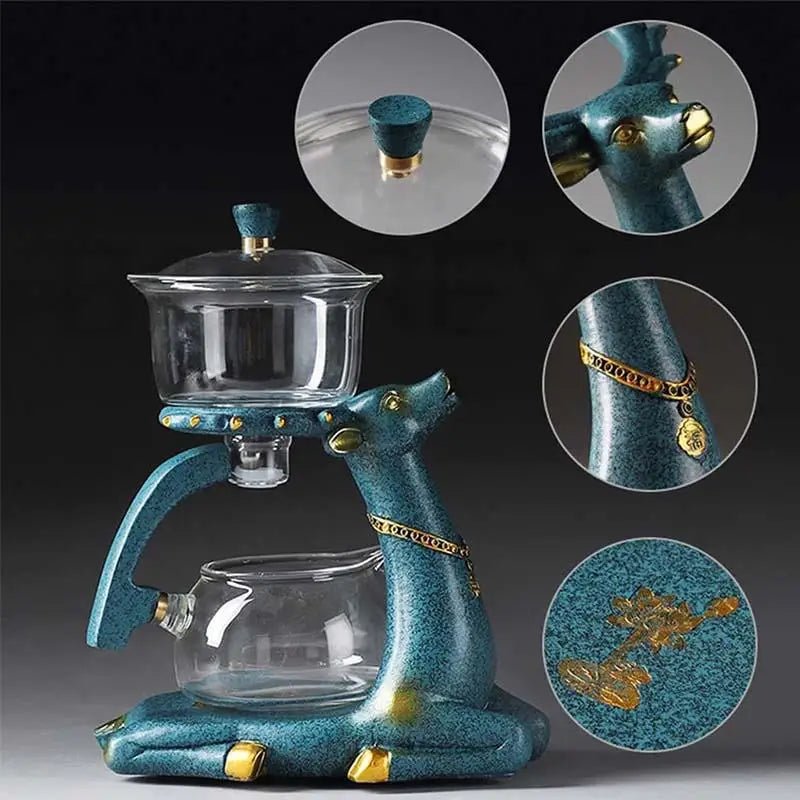 BORREY High Borosilicate Glass Teapot Turkish Drip Pot Infuser Tea Coffee Pot - Coffeio Store