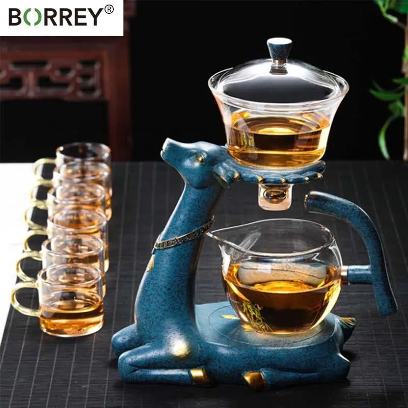 BORREY High Borosilicate Glass Teapot Turkish Drip Pot Infuser Tea Coffee Pot - Coffeio Store