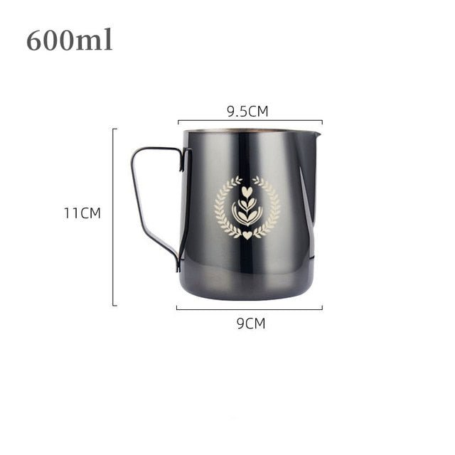 Coffee Milk Frothing Pitcher Jug Stainless Steel Latte Steam Coffee Paint Process Kitchen Cafe Accessories - Coffeio.store