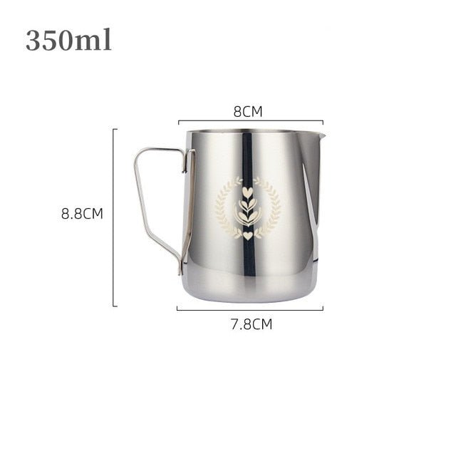 Coffee Milk Frothing Pitcher Jug Stainless Steel Latte Steam Coffee Paint Process Kitchen Cafe Accessories - Coffeio.store