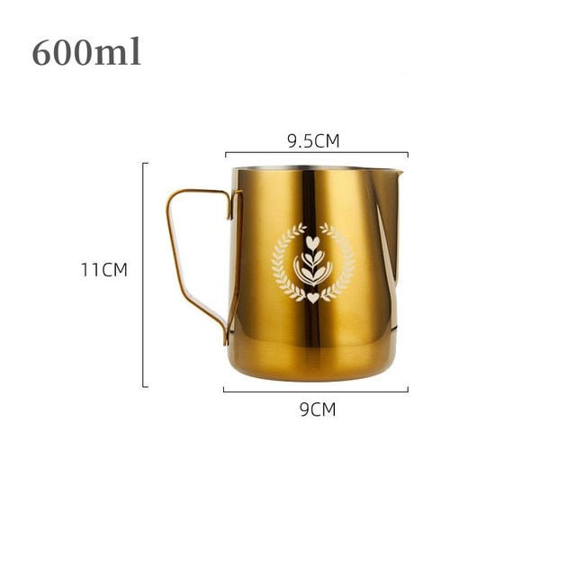 Coffee Milk Frothing Pitcher Jug Stainless Steel Latte Steam Coffee Paint Process Kitchen Cafe Accessories - Coffeio.store