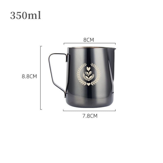 Coffee Milk Frothing Pitcher Jug Stainless Steel Latte Steam Coffee Paint Process Kitchen Cafe Accessories - Coffeio.store