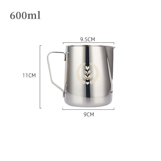 Coffee Milk Frothing Pitcher Jug Stainless Steel Latte Steam Coffee Paint Process Kitchen Cafe Accessories - Coffeio.store