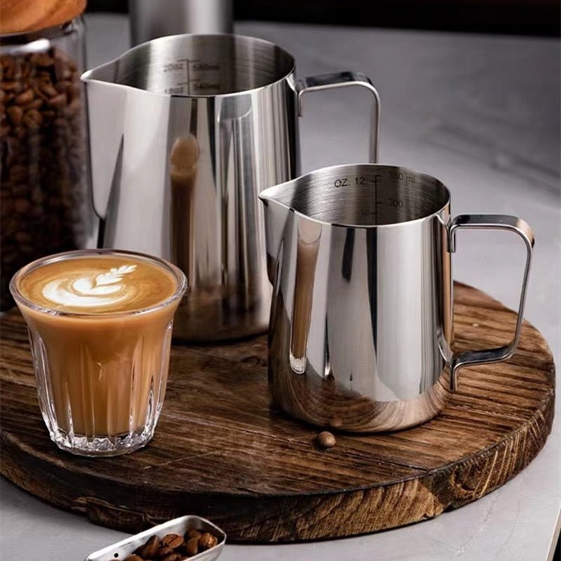 Coffee Milk Frothing Pitcher Jug Stainless Steel Latte Steam Coffee Paint Process Kitchen Cafe Accessories - Coffeio.store