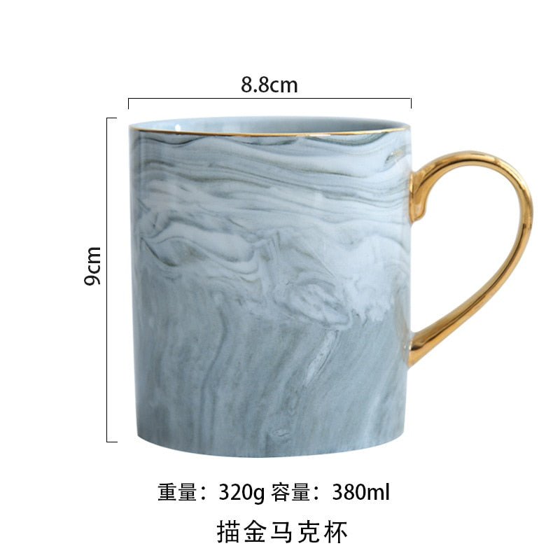 Gold Marble Porcelain Coffee Mug Ceramic Tea Milk Cup Creative Wedding Gift - Coffeio.store