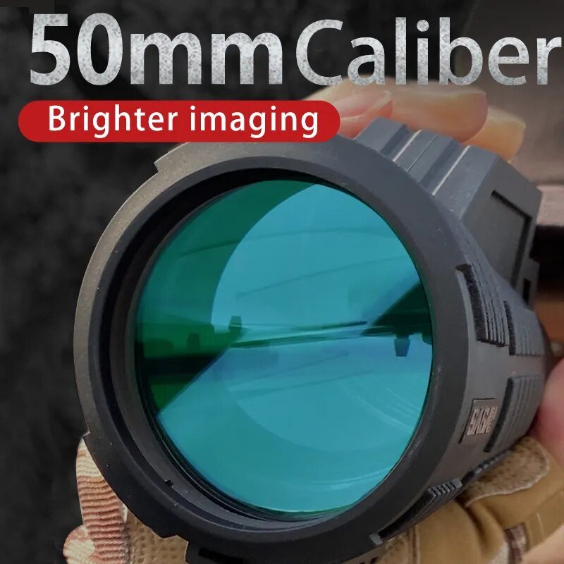 High power Large Eyepiece Monocular 10x50 12x50 for adults Army Style Telescope - Coffeio Store